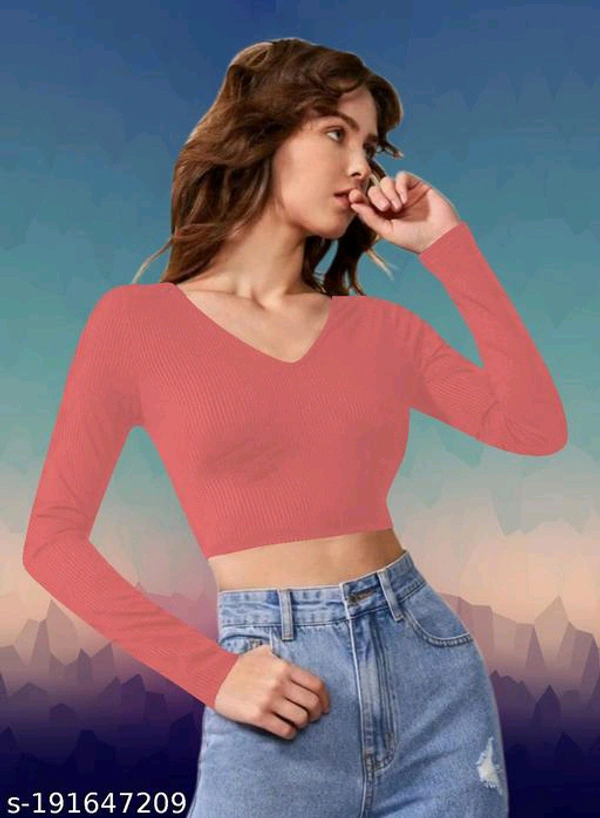 V Neck Crop Top BB-46MH - 1, S