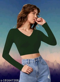 V Neck Crop Top BB-46MH - 1, S