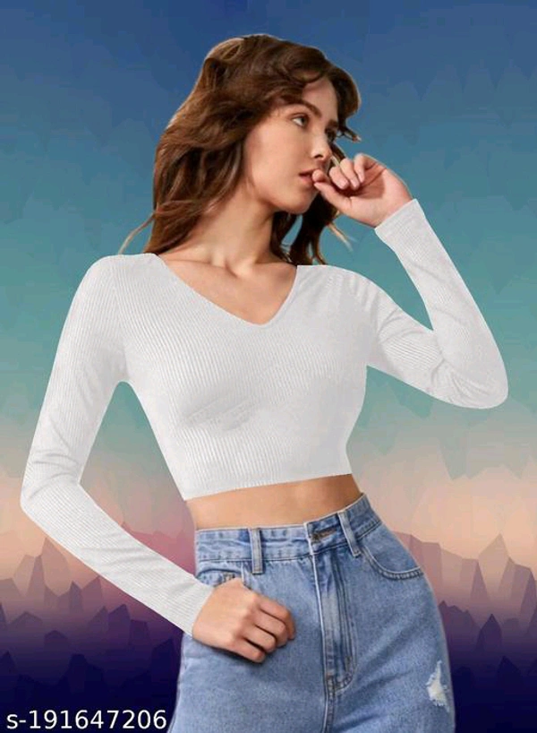 V Neck Crop Top BB-46MH - 1, S