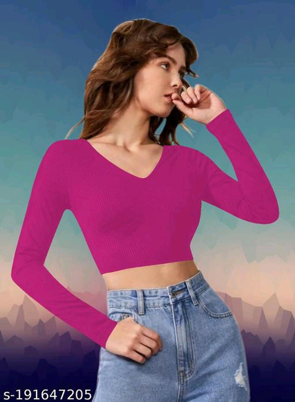 V Neck Crop Top BB-46MH - 6, M