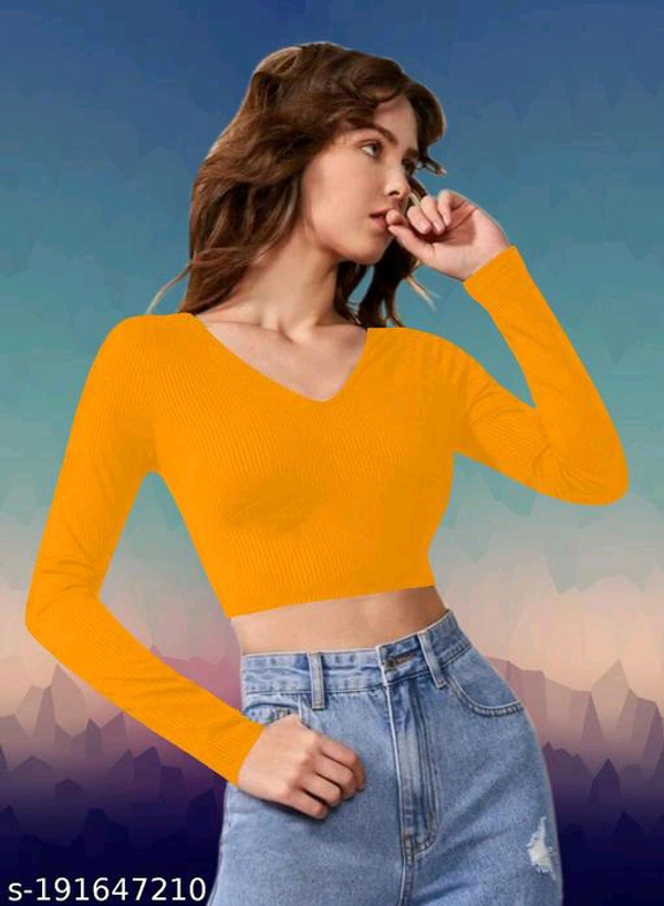 V Neck Crop Top BB-46MH - 1, L