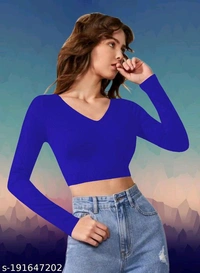 V Neck Crop Top BB-47MH - 1, S