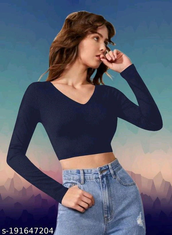 V Neck Crop Top BB-47MH - 1, XL