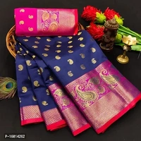 Cotton Silk Jacquard Butta Work Sarees-GR01 - 1