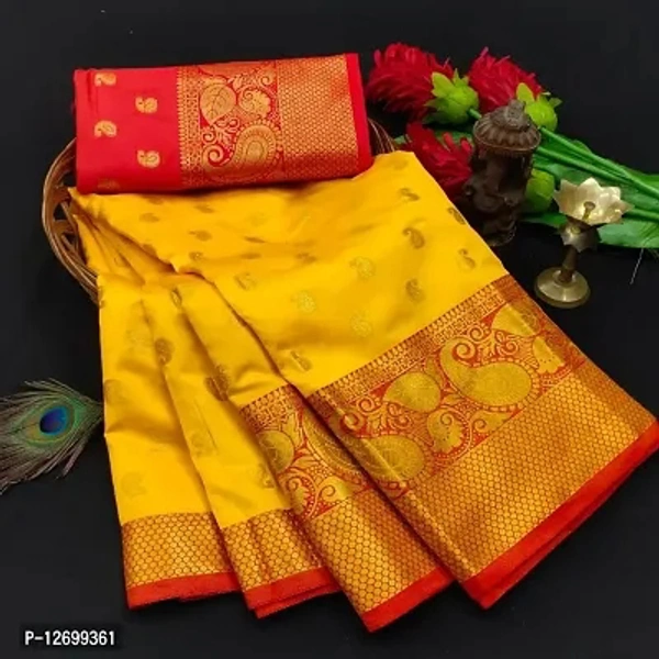 Cotton Silk Jacquard Butta Work Sarees-GR01 - 2