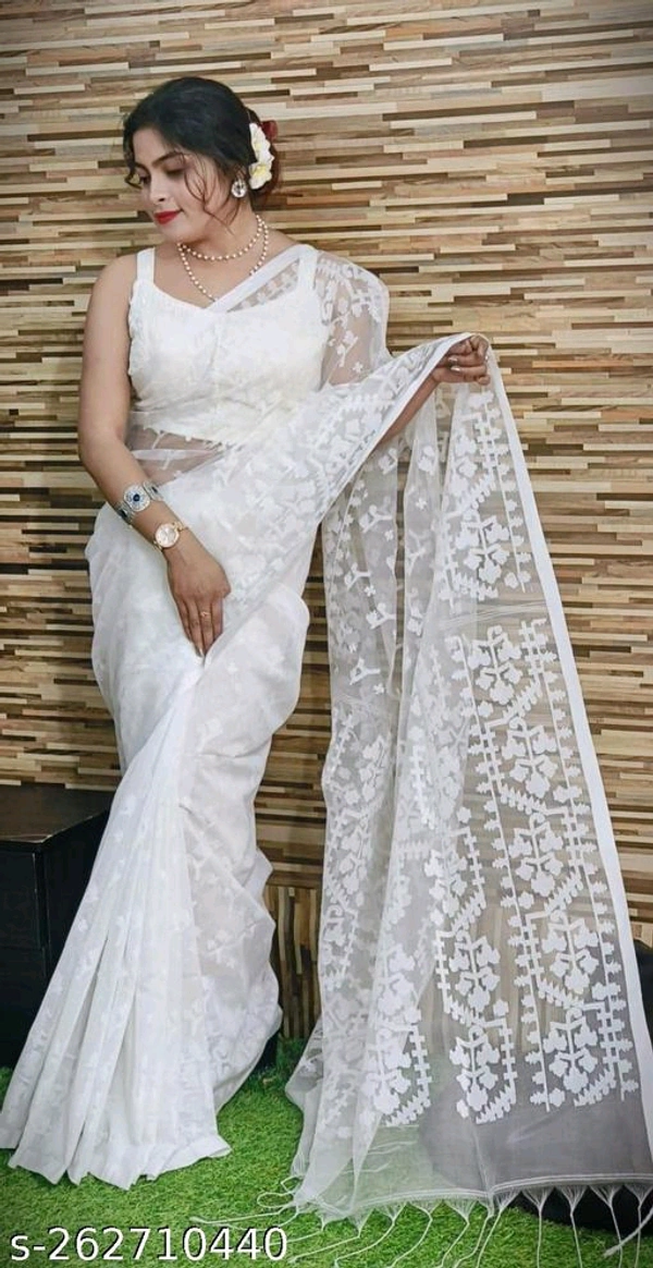 DHAKAI SOFT JAMDANI SAREE-MH02 - 1