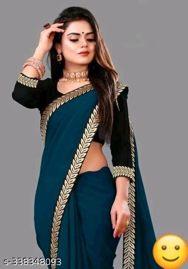 Cotton Silk  Simple Lace border Saree-MH06 - 3