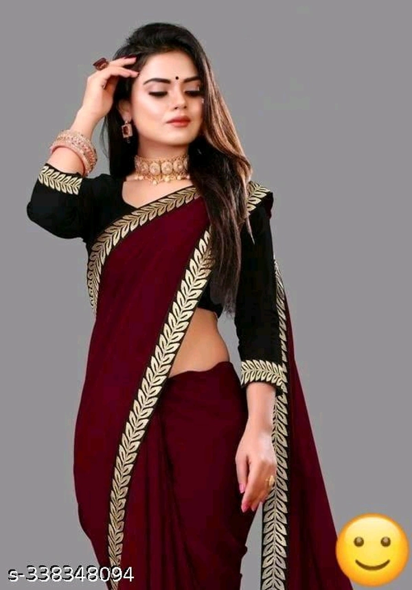 Cotton Silk  Simple Lace border Saree-MH06 - 4