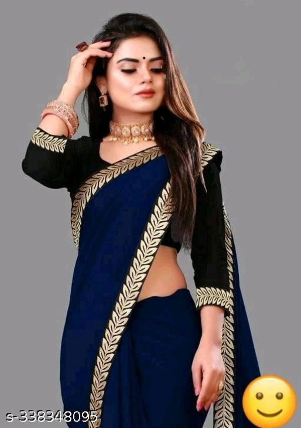 Cotton Silk  Simple Lace border Saree-MH06 - 5