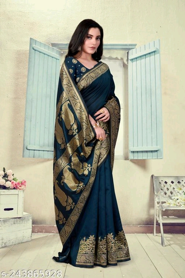 Litchi Silk Designer Banarasi  Saree-MH11 - 2