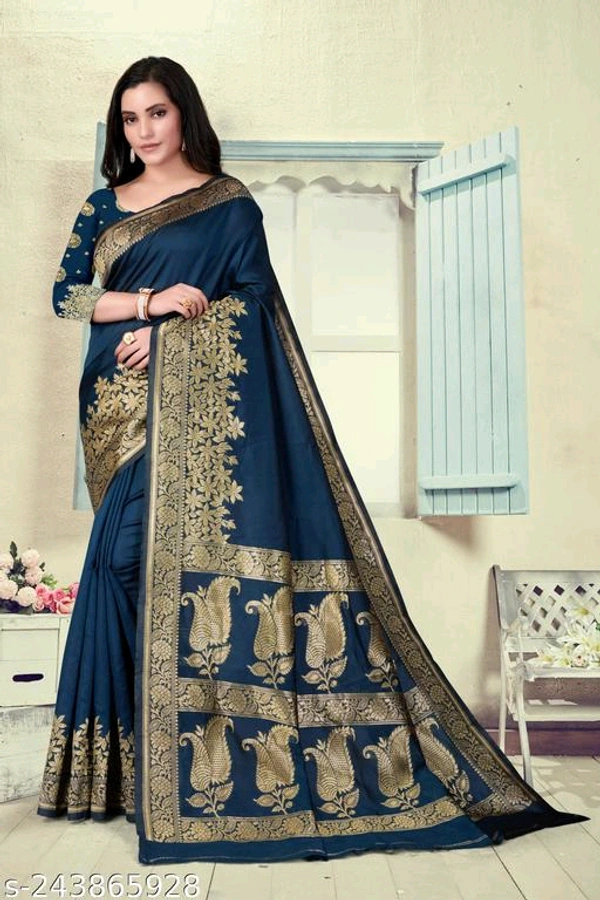 Litchi Silk Designer Banarasi  Saree-MH11 - 4