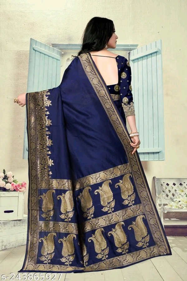 Litchi Silk Designer Banarasi  Saree-MH11 - 5