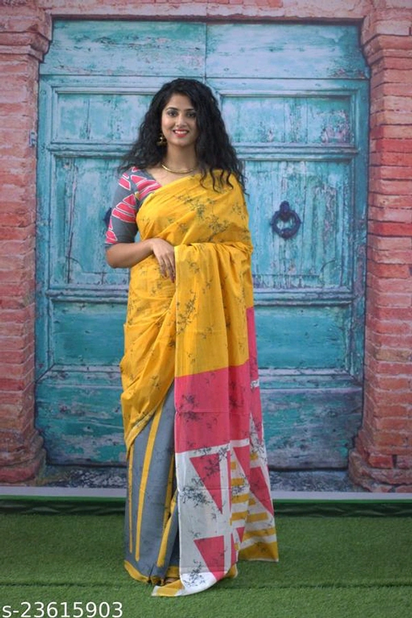 ETHNIC PURE COTTON MULMUL SAREE-MH12 - A