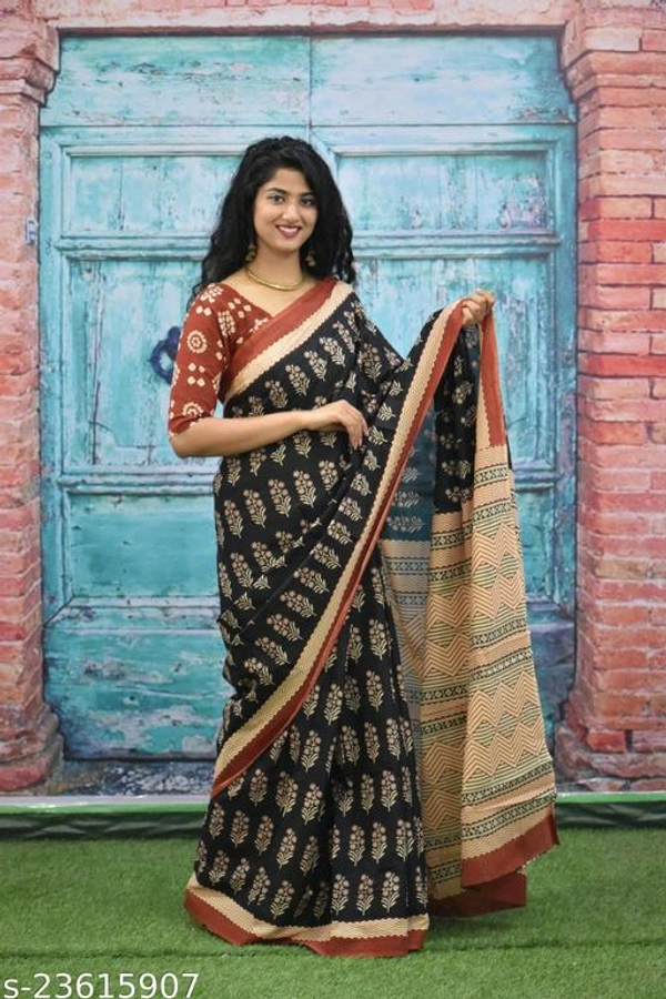 ETHNIC PURE COTTON MULMUL SAREE-MH12 - B