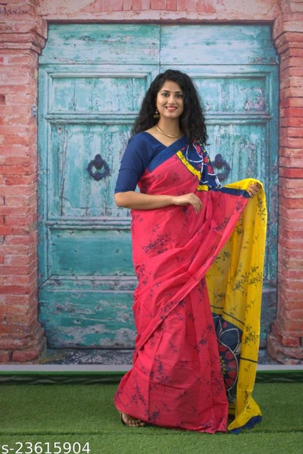 ETHNIC PURE COTTON MULMUL SAREE-MH12 - C