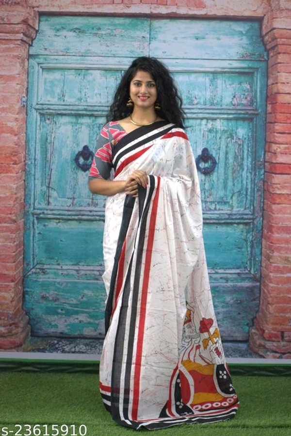 ETHNIC PURE COTTON MULMUL SAREE-MH12 - E