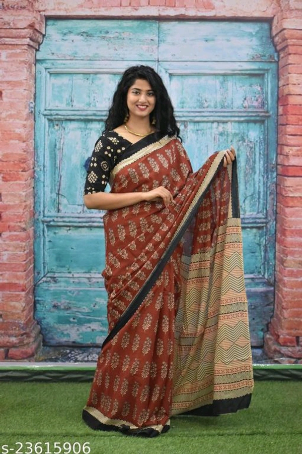 ETHNIC PURE COTTON MULMUL SAREE-MH12 - F