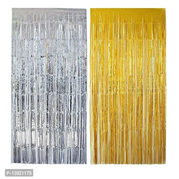 Metallic Foil Fringe Curtains BB-16GR - 1