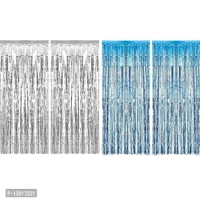 Metallic Foil Fringe Curtains BB-17GR - 1