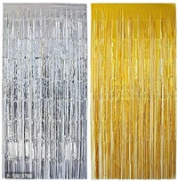 Metallic Foil Fringe Curtains BB-17GR - 1