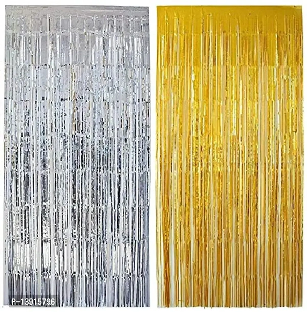Metallic Foil Fringe Curtains BB-17GR - 4