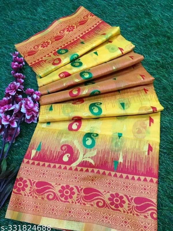 Floral Woven Design Jamdani Saree-MH20 - 1