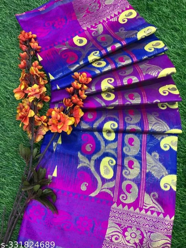 Floral Woven Design Jamdani Saree-MH20 - 2