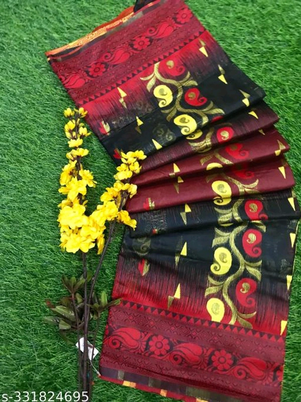 Floral Woven Design Jamdani Saree-MH20 - 5