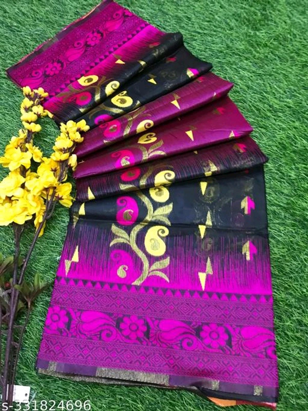 Floral Woven Design Jamdani Saree-MH20 - 6