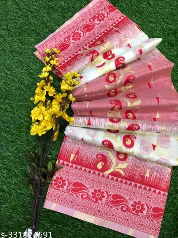 Floral Woven Design Jamdani Saree-MH20 - 9