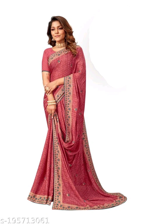 Trendy Women Crape Saree-MH22 - 1
