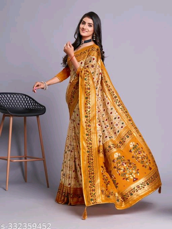 Fancy Patola Printed Pashmina Saree-MH27 - 1