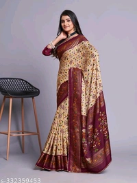 Fancy Patola Printed Pashmina Saree-MH27 - 1