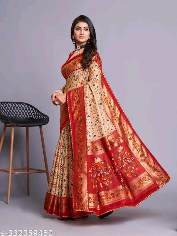 Fancy Patola Printed Pashmina Saree-MH27 - 1