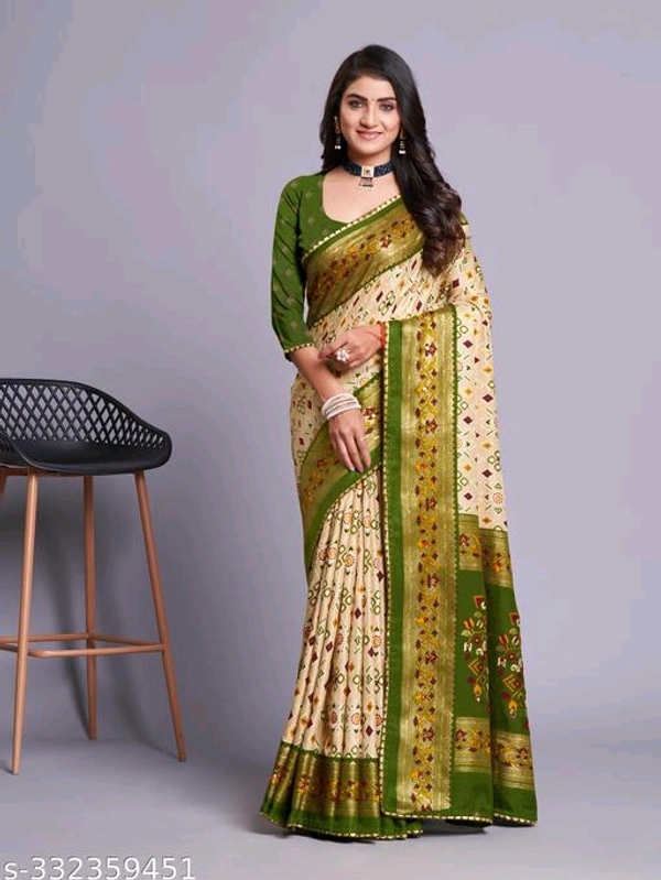 Fancy Patola Printed Pashmina Saree-MH27 - 2