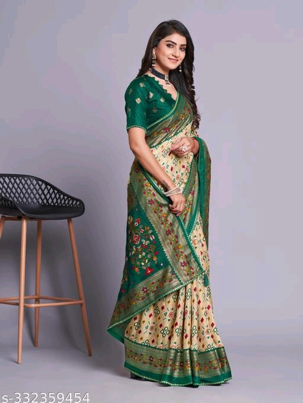 Fancy Patola Printed Pashmina Saree-MH27 - 4