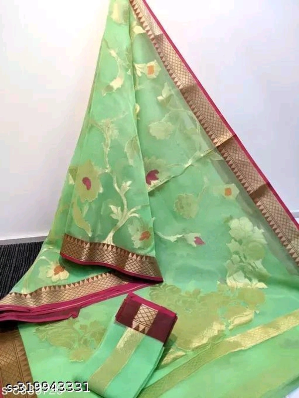 Zari work woven Orgenza  Saree - MH28 - 1