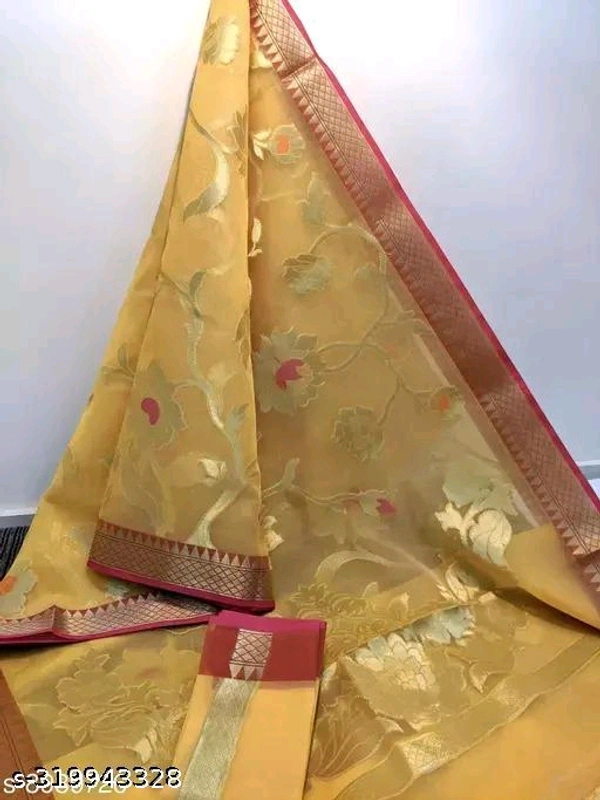 Zari work woven Orgenza  Saree - MH28 - 1