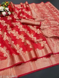 Color Organza Saree- MH29 - 1