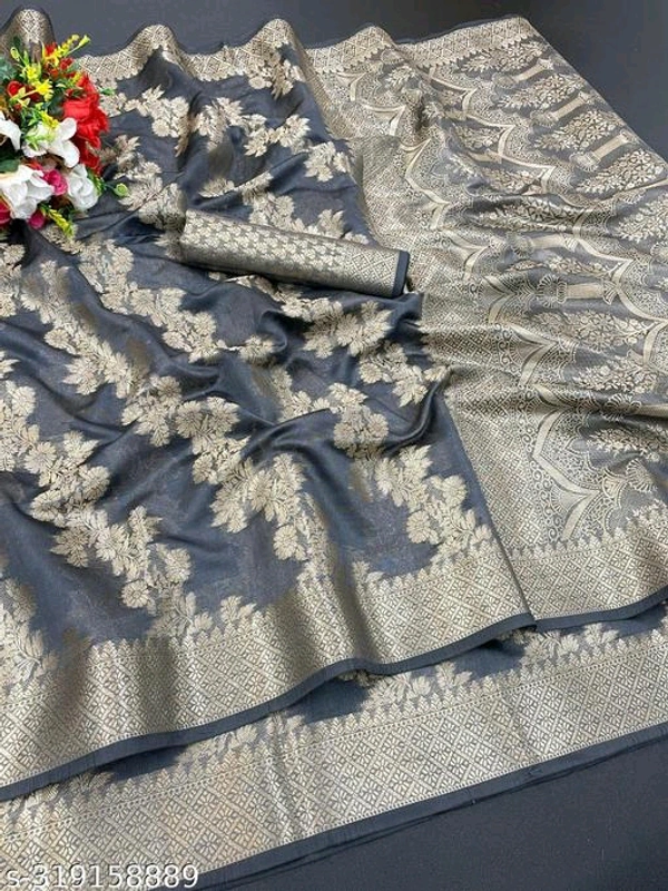 Color Organza Saree- MH29 - 4
