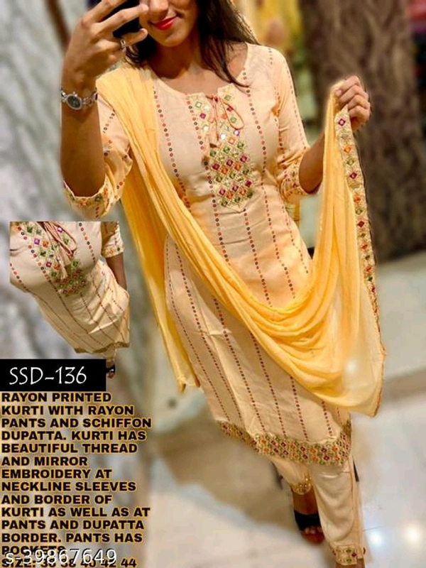 Kurta Pant With Dupatta BB-53MH - 2, M