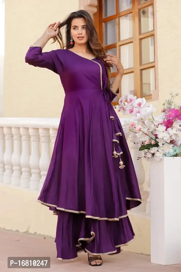 Stylish Fancy Rayon Kurta With Bottom - GR01 - XL, 2