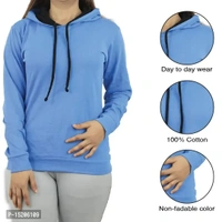 Ayvina Women's Full Sleeve Hooded Neck T Shirt BB-06GR - 1, M