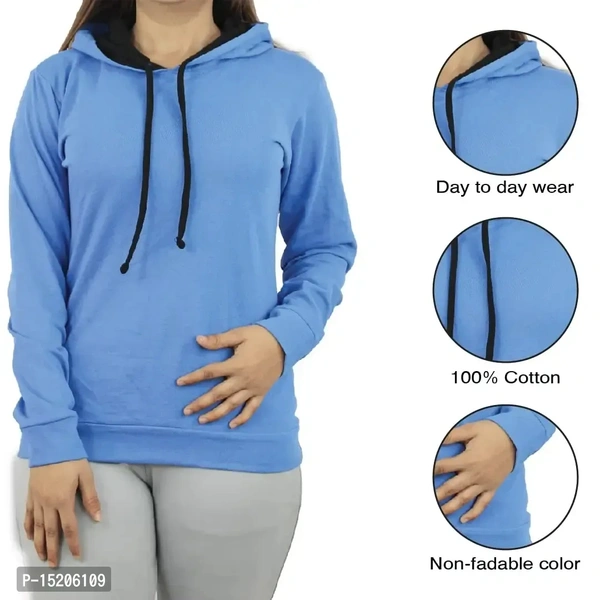 Ayvina Women's Full Sleeve Hooded Neck T Shirt BB-06GR - 2, L
