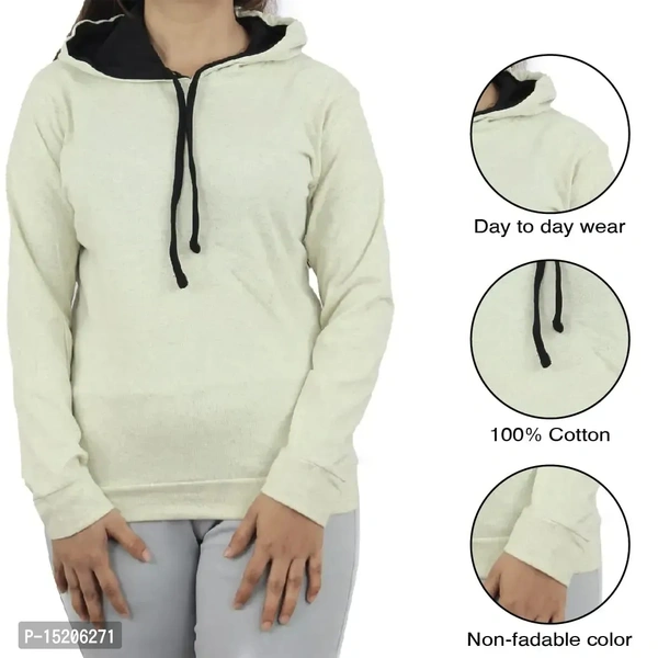 Ayvina Women's Full Sleeve Hooded Neck T Shirt BB-06GR - 4, L