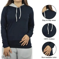 Ayvina Women's Full Sleeve Hooded Neck T Shirt BB-07GR - 1, M