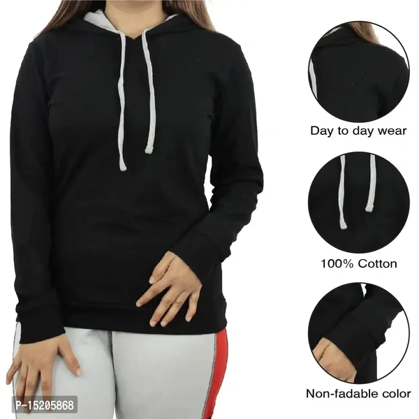 Ayvina Women's Full Sleeve Hooded Neck T Shirt BB-07GR - 2, L