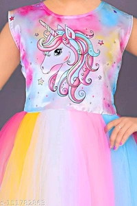 Girls Net Frock Unicorn Dress - MH04 - 4-5