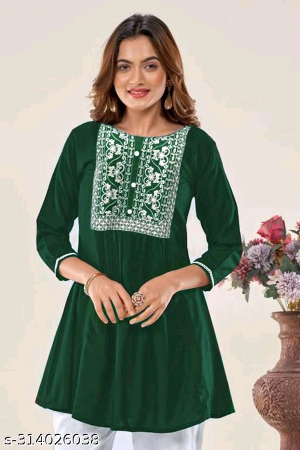 Trendy Auraa Cotton Blend Short Kurti For Women BB-11MH - 1, M