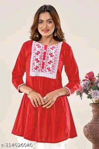 Trendy Auraa Cotton Blend Short Kurti For Women BB-11MH - 1, M